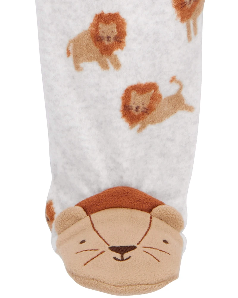 Baby Lion Fleece Zip-Up Footie Sleeper Pyjamas