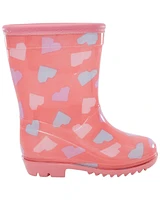 Toddler Heart Print Rain Boots