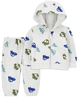 Baby 2-Piece Car Print Hoodie & Jogger Set