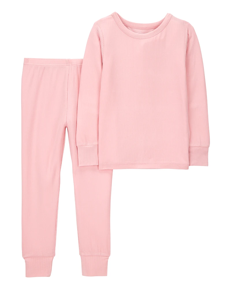 Toddler Girl Solid PurelySoft 2-Piece Pyjamas - Pink