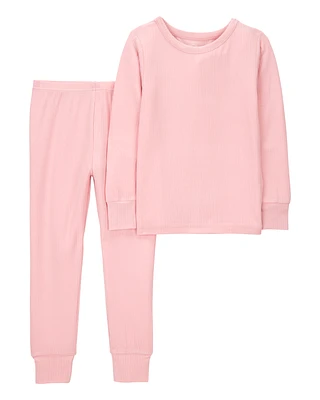 Toddler Girl Solid PurelySoft 2-Piece Pyjamas - Pink