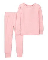 Toddler Girl Solid PurelySoft 2-Piece Pyjamas - Pink