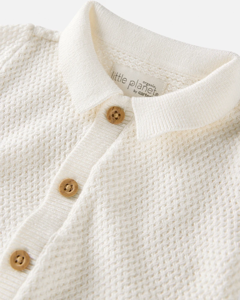 Baby Organic Cotton Crotchet Knit Romper