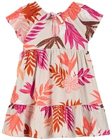 Tropical Crinkle Jersey Dress