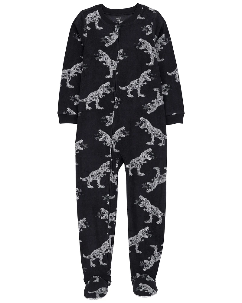 Kid 1-Piece Dinosaur Fleece Footie Pyjamas