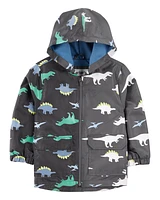 Toddler Dinosaur Colour Changing Rain Jacket - Grey