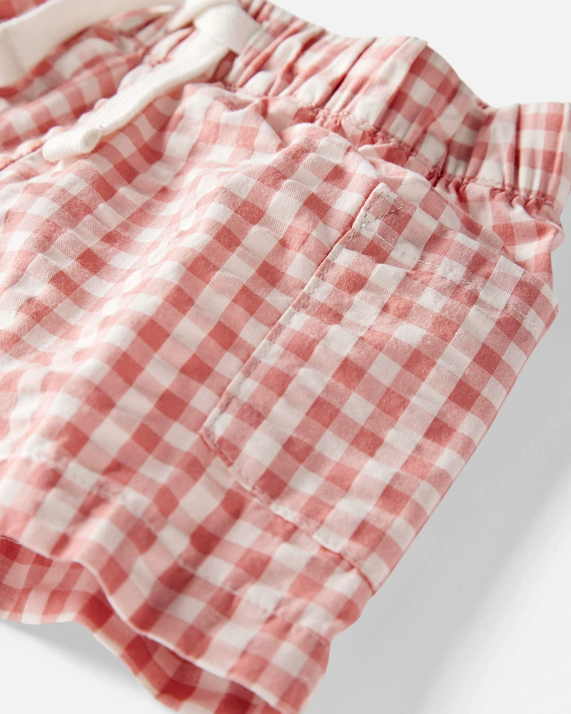 Toddler Gingham Shorts Made With Organic Cotton