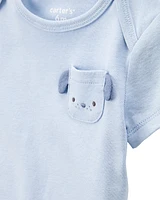 Baby 5-Pack Dog Short-Sleeve Cotton Bodysuits