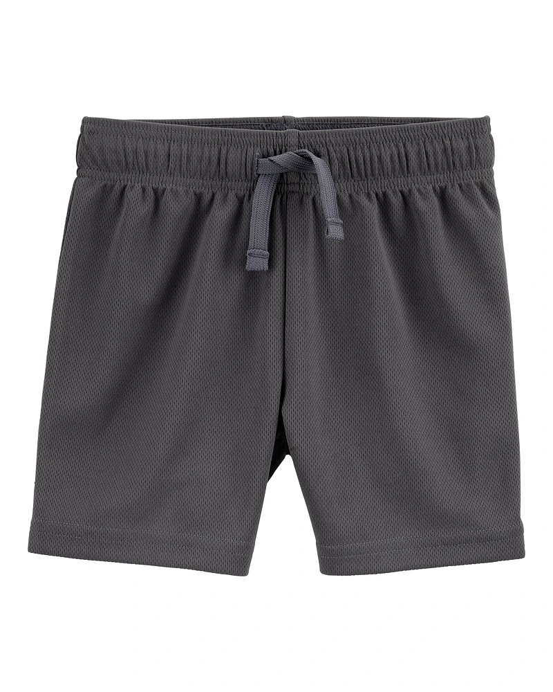 Toddler Boy Active Mesh Shorts - Grey