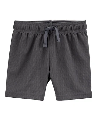 Toddler Boy Active Mesh Shorts - Grey