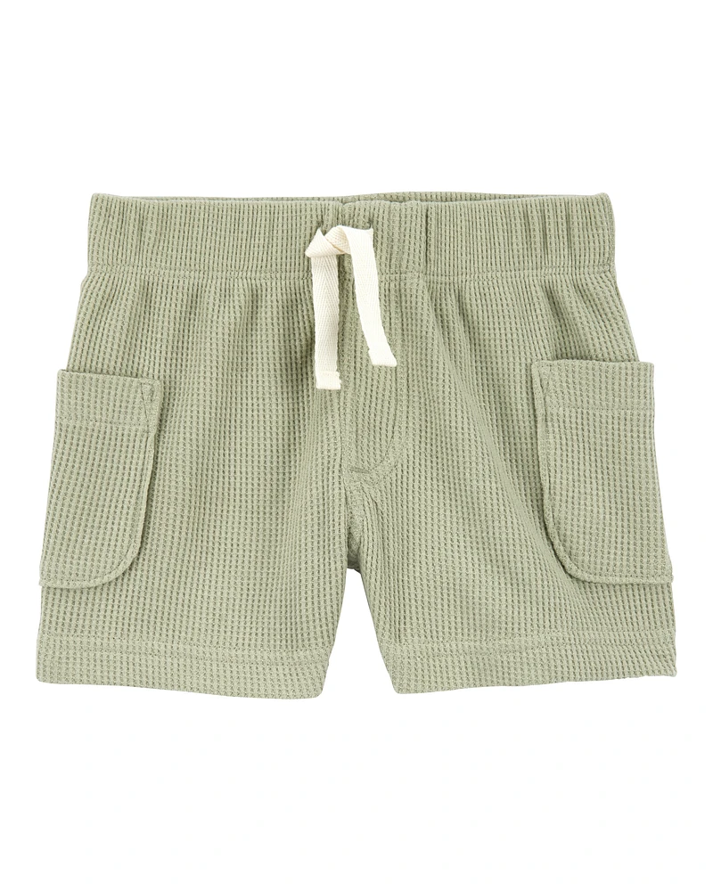 Baby Boy 3-Piece Waffle Knit Outfit Set - Green