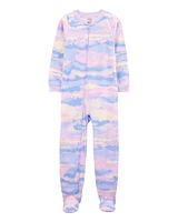 Kid 1-Piece Tie-Dye Fleece Footie Pyjamas