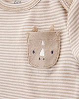 Baby 5-Pack Animals Short-Sleeve Cotton Bodysuits