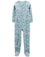 Kid 1-Piece Floral Fleece Footie Pyjamas