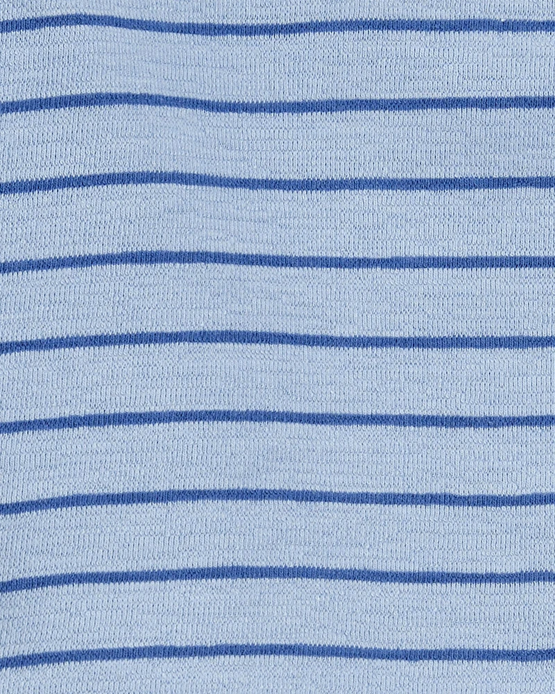 Baby 2-Piece Striped Henley Outfit Set - Blue
