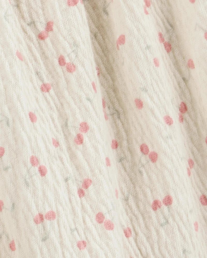 Kid Cherry Print Skort - Ivory