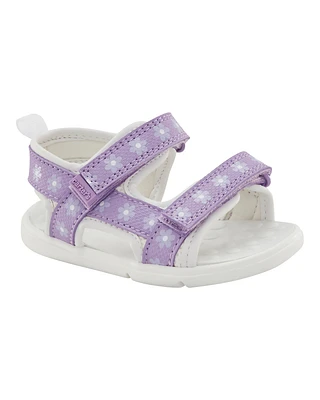 Every Step® First Walker Floral Sandals - Purple/White