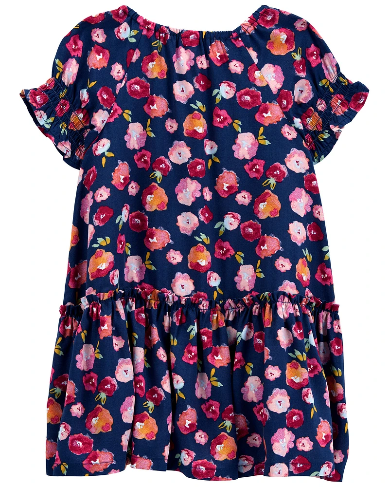 Toddler Floral Drop Waist Dress