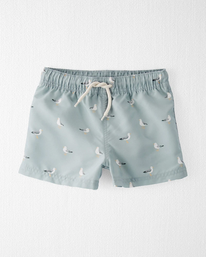 Toddler Recycled Seagull-Print Swim Trunks