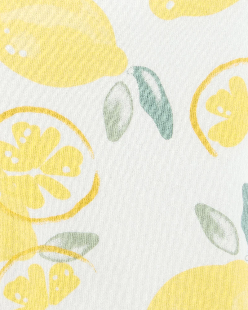 Toddler Girl Lemon Print Bike Shorts