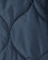 Toddler Boy Long-Sleeve Midweight Quilted Bomber Jacket - Navy