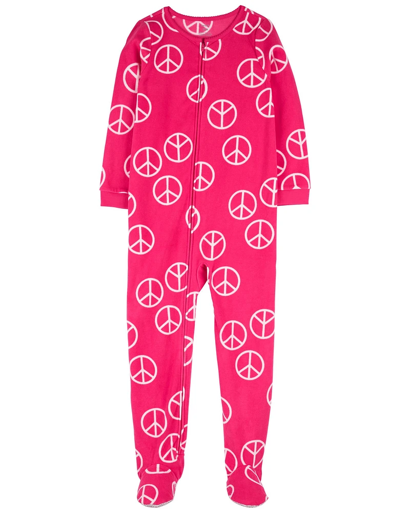 Kid 1-Piece Peace Fleece Footie Pyjamas