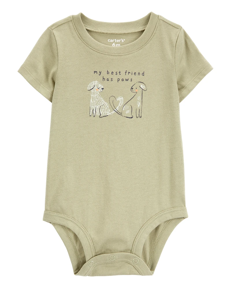 Baby Dog Best Friend Short-Sleeve Bodysuit