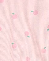 Baby Peach Print Sunsuit - Pink