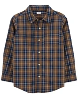 Plaid Button-Front Shirt