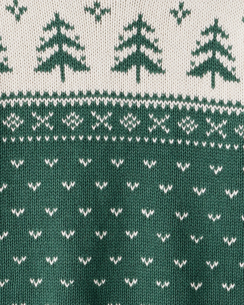 Kid Organic Cotton Evergreen Fair Isle Sweater