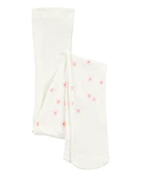 Baby Floral Tights - Cream