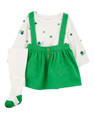 Baby 3-Piece St. Patrick's Day Print Jumper & Tights Set