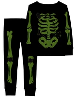 Toddler 2-Piece Glow Skeleton 100% Snug Fit Cotton Pyjamas