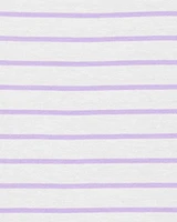 Baby Striped Flutter Short-Sleeve Tee - Purple