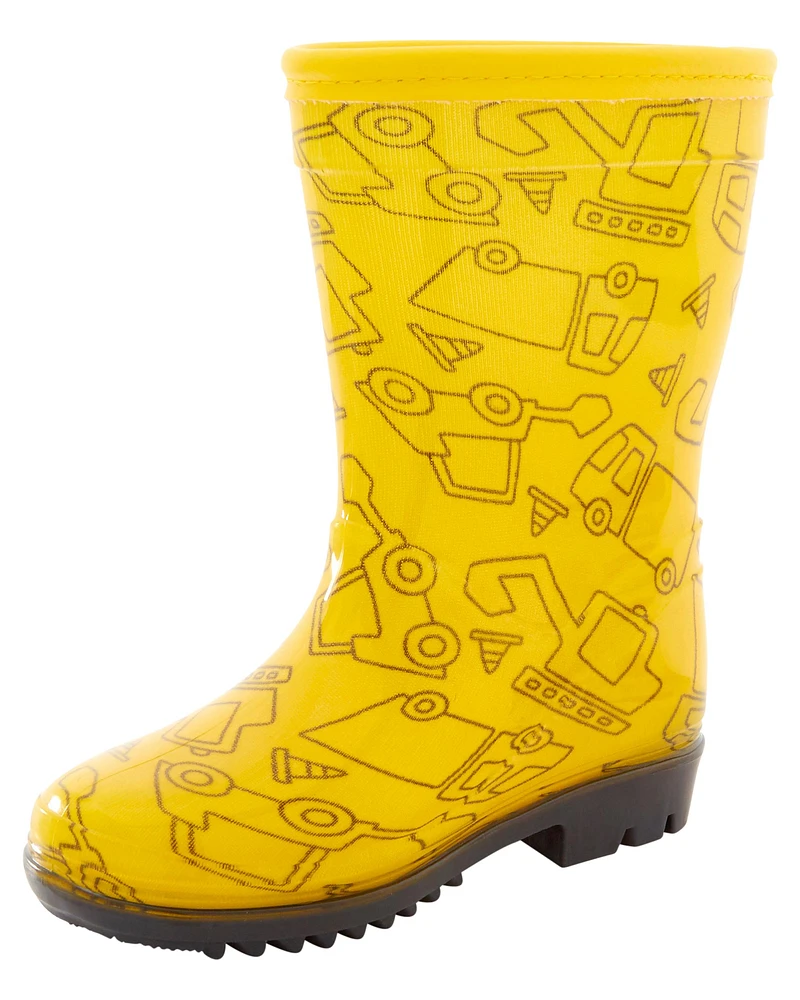 Toddler Construction Print Rain Boots