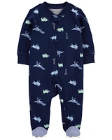 Dinosaur 2-Way Zip Cotton Sleeper