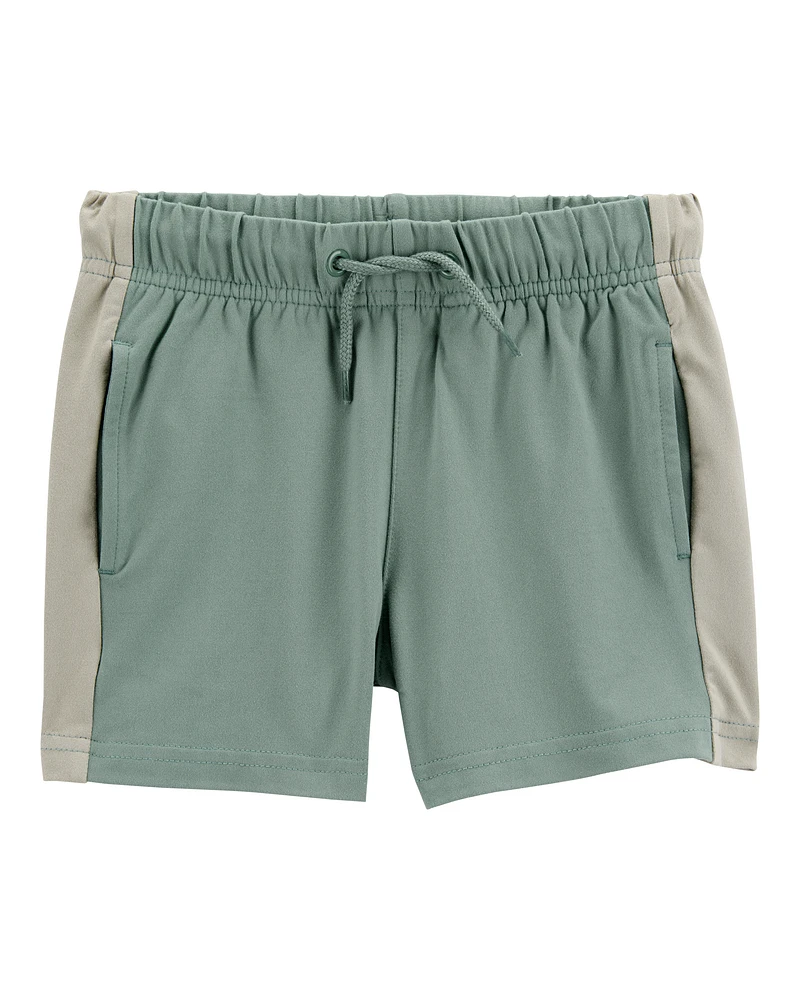 Toddler Solid Cotton Blend Shorts - Green