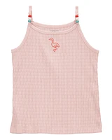 Toddler Flamingo Ribbed Tank Top