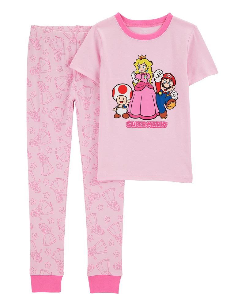 Kid Super Mario Bros™ Snug Fit Cotton 2-Piece Pyjamas - Pink