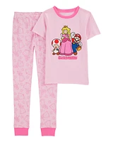 Kid Super Mario Bros™ Snug Fit Cotton 2-Piece Pyjamas - Pink
