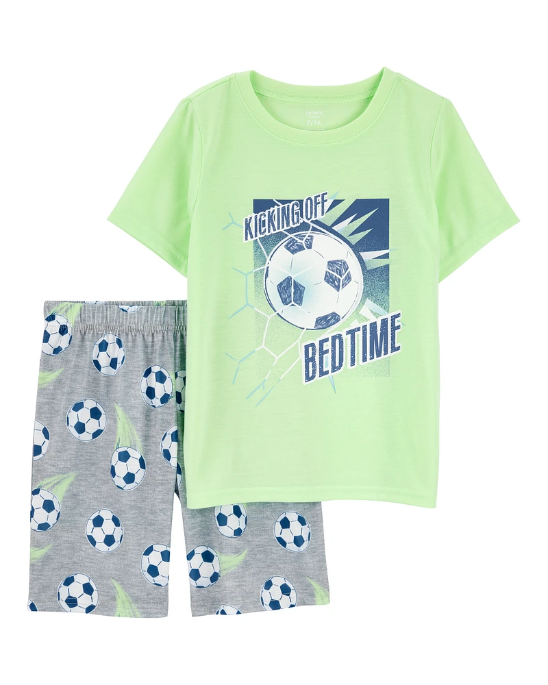 Kid 2-Piece Soccer Print Loose Fit Pyjamas