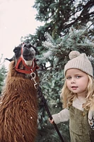 Toddler Organic Cotton Cable Knit Beanie in Toasted Wheat