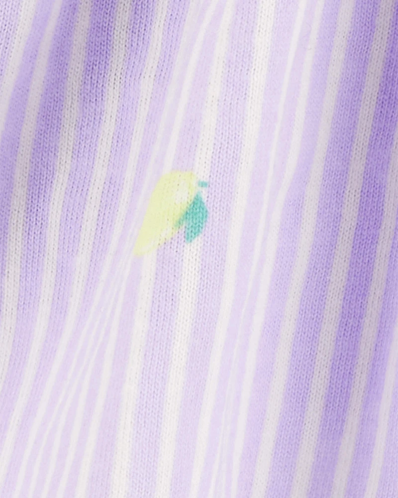 Baby Striped Lemon Print Skort - Purple