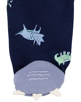 Dinosaur 2-Way Zip Cotton Sleeper