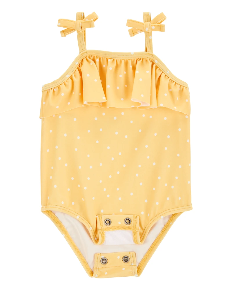 Baby Girl 1-Piece Polka Dot Swimsuit - Yellow