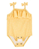 Baby Girl 1-Piece Polka Dot Swimsuit - Yellow