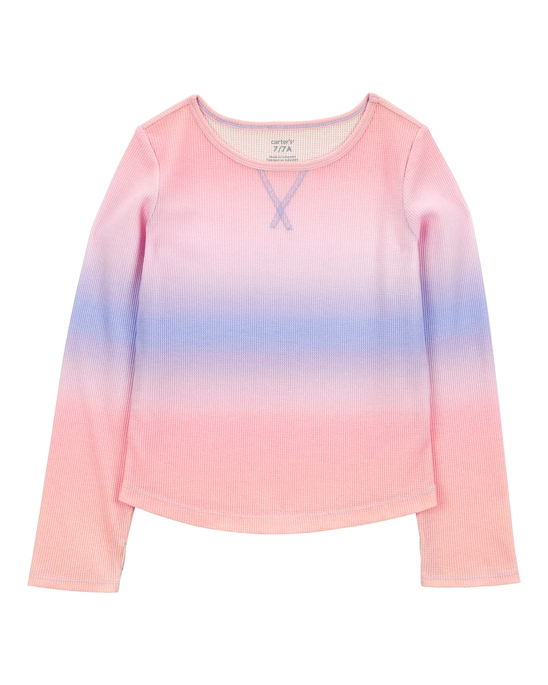 Kid Ribbed Ombre Long-Sleeve Top - Purple/Pink