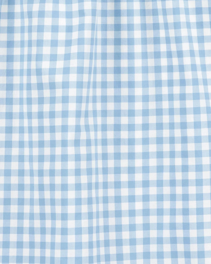 Kid Gingham Sleeveless Dress - Blue