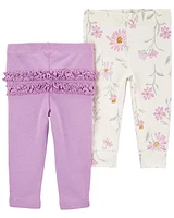 Baby 2-Pack Floral Pull-On Pants