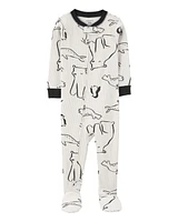 Baby 1-Piece Arctic Animal Print Footie Pyjamas